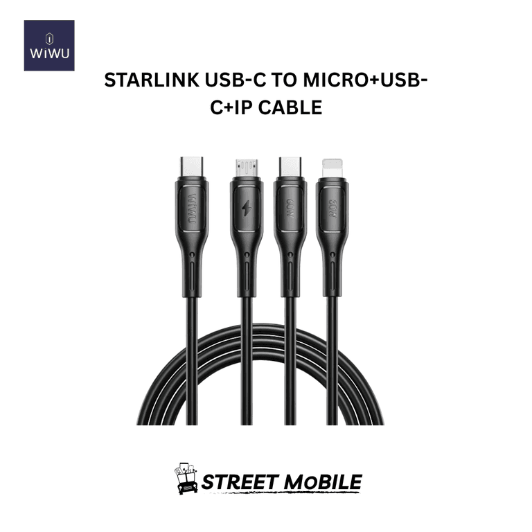 WIWU STARLINK USB-C TO M C IP 60W 3 IN 1 CABLE